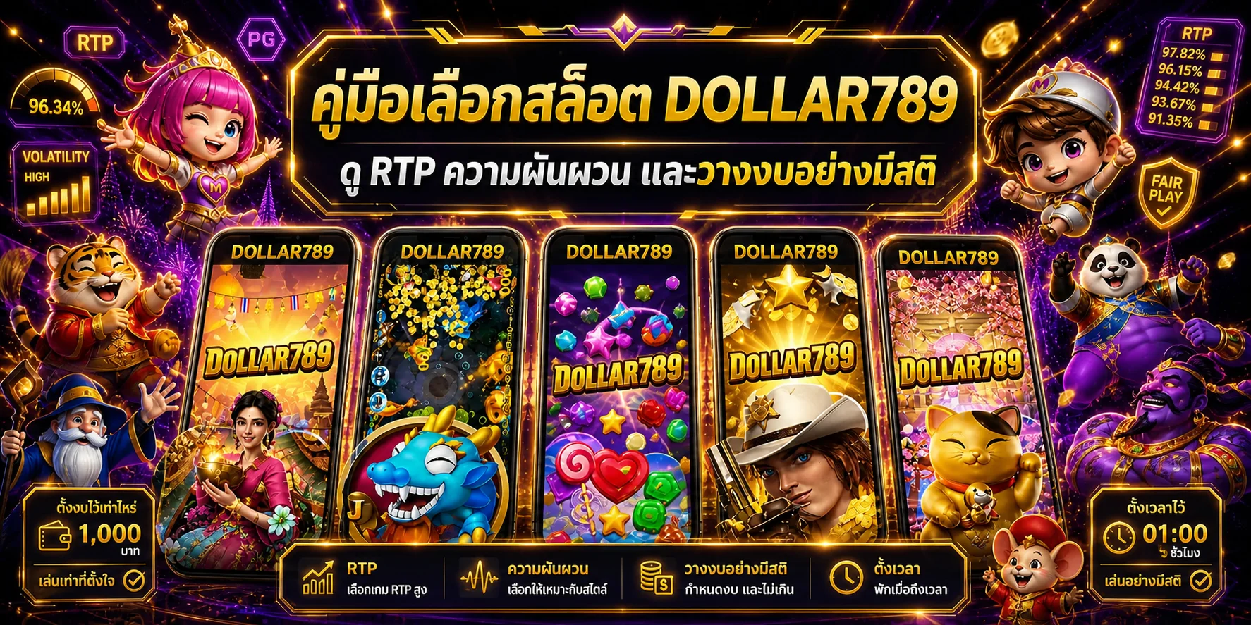 DOLLAR789 คู่มือเลือกสล็อต ดู RTP และความผันผวน